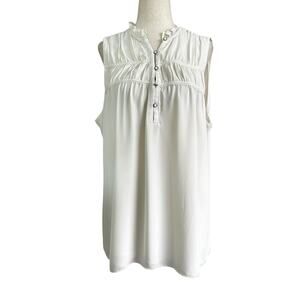 White House Black Market Ivory Lined Blouse Women's Size XL | 44-20